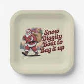 Snow Diggity Bout zum Bag It Up 90s Christmas Retr Pappteller (Vorderseite)