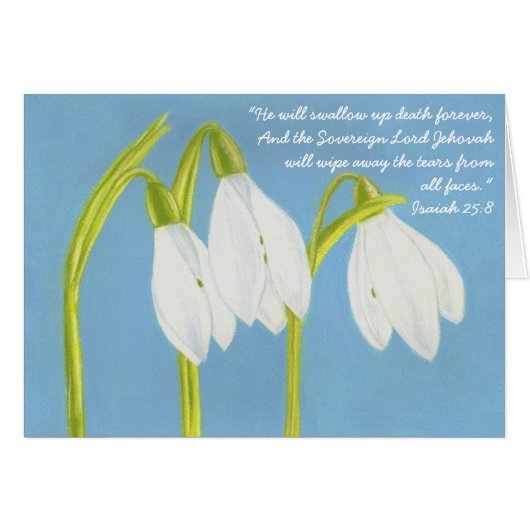 Snow Drops Sympathy Card JW (Vorderseite (Horizontal))