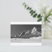 Snow Dusted Flatirons Boulder CO Panorama BW Postkarte (Stehend Vorderseite)