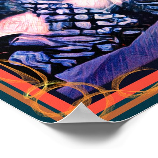 Snow Eagle Full Moon Poster (Ecke)