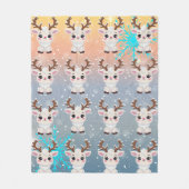Snow Elk Niedlich Kawaii Muster Fleecedecke (Vorderseite)