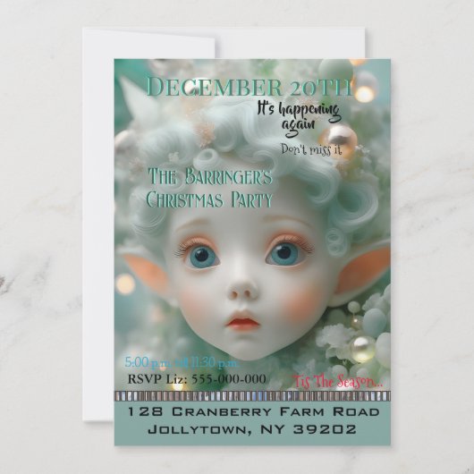 Snow Fairy Annual Christmas Party Einladung (Vorderseite)