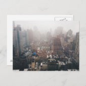 Snow Fall NYC Wolkenkratzer Vintag Style Foto Postkarte (Vorne/Hinten)
