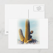 Snow Falling auf Saguaro Postkarte (Vorne/Hinten)