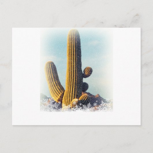 Snow Falling auf Saguaro Postkarte (Vorderseite)
