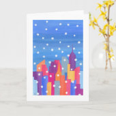 Snow Falling over NYC Karte (Gelbe Blume)