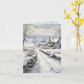 Snow Farm Lanscape Weihnachten Karte (Gelbe Blume)