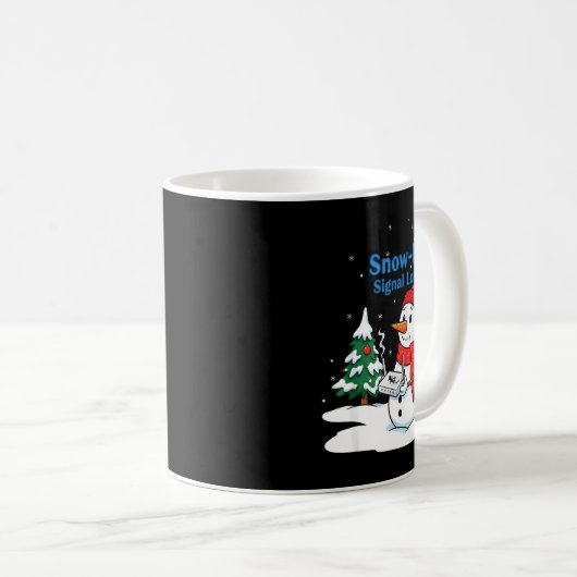 Snow-fi Signal Lost Funny Christmas Snowman Wifi Kaffeetasse (VorderseiteRechts)