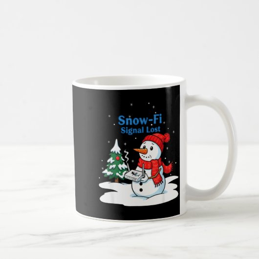 Snow-fi Signal Lost Funny Christmas Snowman Wifi Kaffeetasse (Rechts)