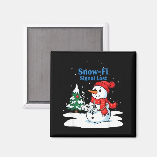 Snow-fi Signal Lost Funny Christmas Snowman Wifi  Magnet (Vorderseite/Rückseite)