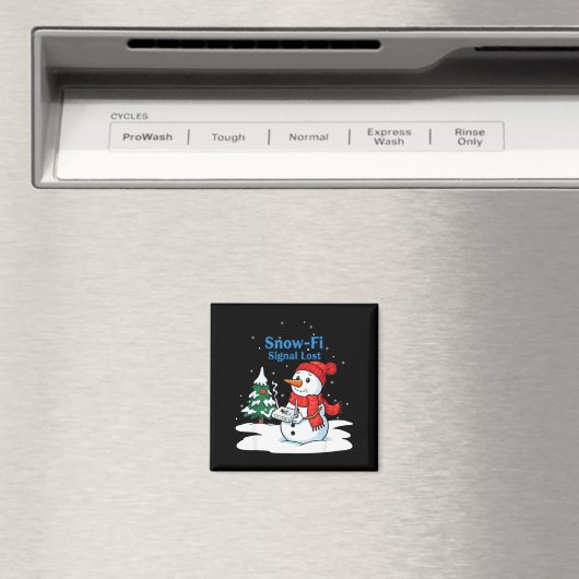 Snow-fi Signal Lost Funny Christmas Snowman Wifi Magnet (In Situ (Geschirrspüler))