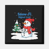 Snow-fi Signal Lost Funny Christmas Snowman Wifi Magnet (Vorne)
