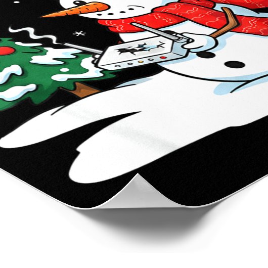 Snow-fi Signal Lost Funny Christmas Snowman Wifi  Poster (Ecke)