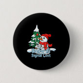 Snow-fi Signal Lost Funny Snowman Christmas Art  Button (Vorderseite)
