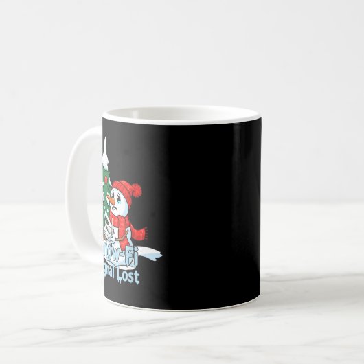 Snow-fi Signal Lost Funny Snowman Christmas Art  Kaffeetasse (Vorderseite Links)