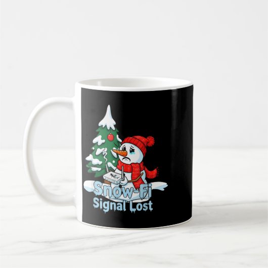 Snow-fi Signal Lost Funny Snowman Christmas Art  Kaffeetasse (Links)