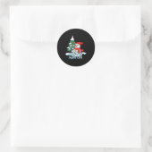 Snow-fi Signal Lost Funny Snowman Christmas Art Runder Aufkleber (Tasche)