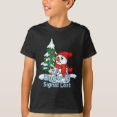 Snow-fi Signal Lost Funny Snowman Christmas Art T-Shirt (Vorderseite)