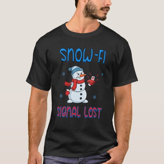 Snow-Fi Signal Lost Funny Winter T-Shirt (Vorderseite)