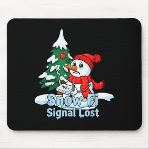 Snow-fi-Signal verloren lustiger Schneemann Weihna Mousepad