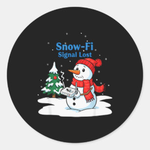 Snow-fi Signal verloren lustiger Weihnachten Schne Runder Aufkleber