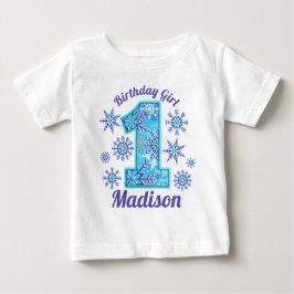 Snow First Birthday gefroren Baby T-shirt