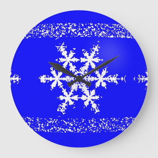 Snow Flake Acrylic Wall Clock Große Wanduhr (Vorderseite)