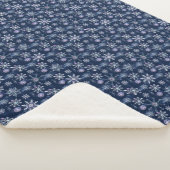 Snow Flake Blue Weihnachtsdecke Sherpadecke (3/4)