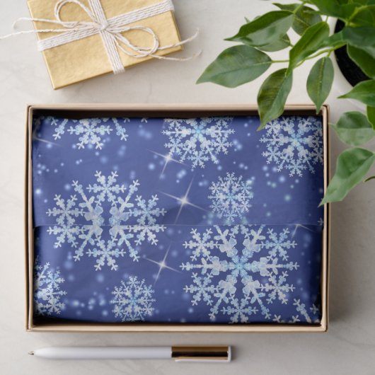 Snow Flakes Blue Seidenpapier (Geschenk)