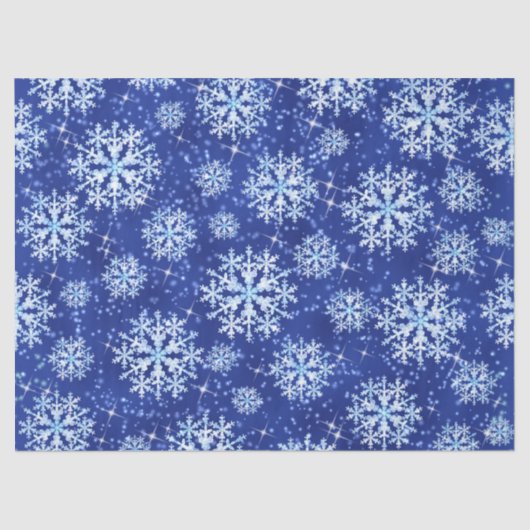 Snow Flakes Blue  Seidenpapier (Vorderseite)
