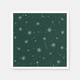 Snow Flakes Grüne Weihnachten Serviette