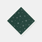 Snow Flakes Grüne Weihnachten Serviette (Ecke)