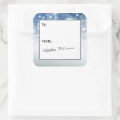 Snow Flurry Christmas Gift Label Quadratischer Aufkleber (Tasche)