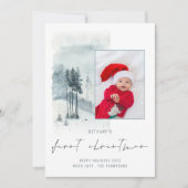 Snow Forest Foto Baby 1. Weihnachtskarte (Vorderseite)