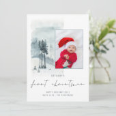 Snow Forest Foto Baby 1. Weihnachtskarte (Stehend Vorderseite)
