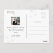 Snow Foto Weihnachtskarte Postkarte (Rückseite)