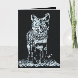 Snow Fox Cub Feiertagskarte