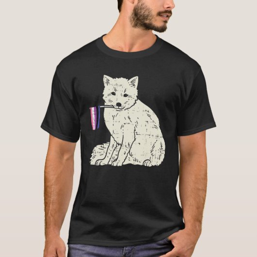 Snow Fox Genderfluid Flag Pride Non-Binary LGBTQ A T-Shirt (Vorderseite)