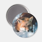 Snow Fox Magnet (Vorderseite/Rückseite)