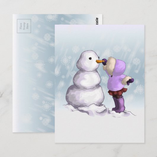 Snow Friend Postkarte (Vorne/Hinten)