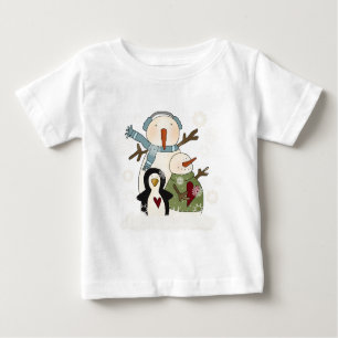 Snow Friends Holiday Snowmen und Pinguin Baby T-shirt