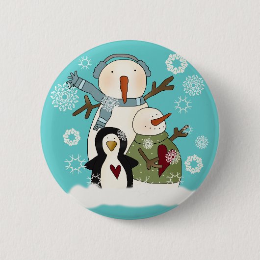 Snow Friends T - Shirt und Geschenke Button (Vorderseite)