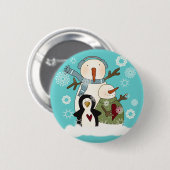 Snow Friends T - Shirt und Geschenke Button (Vorne & Hinten)
