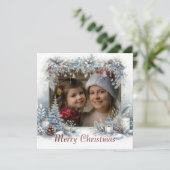 Snow Frohe Weihnachten Wasserfarbe Foto (Stehend Vorderseite)