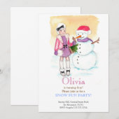 Snow Fun Birthday Party Einladung (Vorne/Hinten)