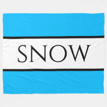 SNOW Fun Wide Bold Bright Sky Blue White Stripes