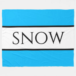 SNOW Fun Wide Bold Bright Sky Blue White Stripes Fleecedecke