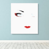 Snow Geisha Black und White Leinwanddruck (Insitu (Holzboden))