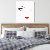 Snow Geisha Black und White Leinwanddruck (Insitu (Schlafzimmer))