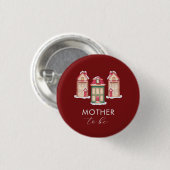 Snow Gingerbread Village Mother To Be Baby Shower  Button (Vorne & Hinten)